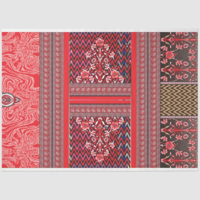 ein rotes und schwarzes Bild mit einem roten Herz Seidenpapier (Vorderseite)