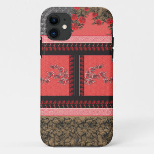 ein rotes und schwarzes Tapete Case-Mate iPhone Hülle