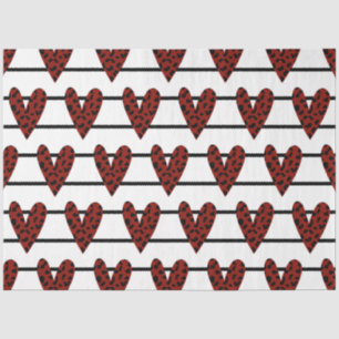 Ein rotes und schwarzes Valentindesign der Serie 3 Seidenpapier