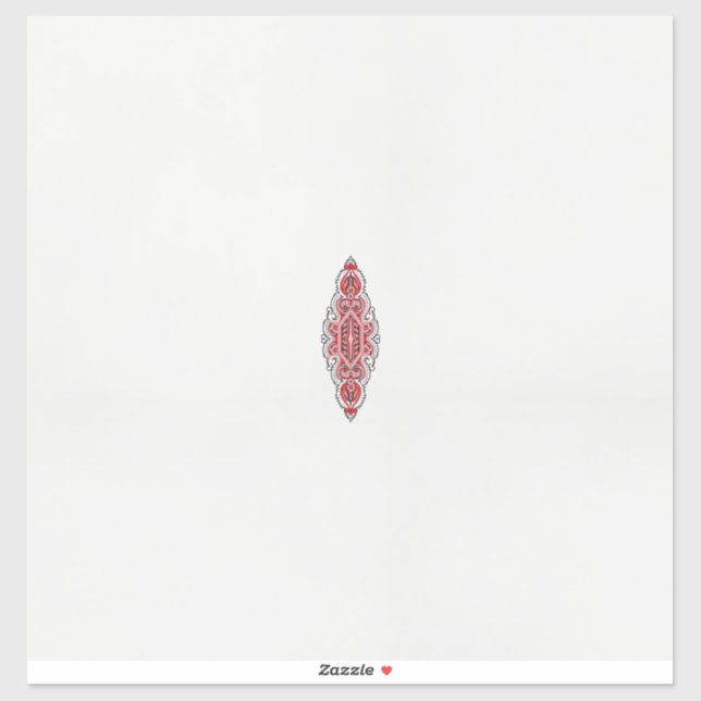 ein rotes und weißes Muster Aufkleber (Blatt)