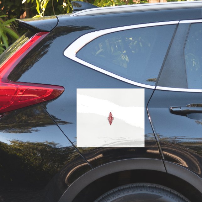 ein rotes und weißes Muster Aufkleber (Auto Seite)