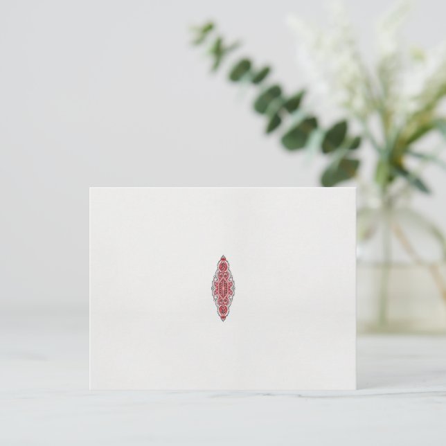 ein rotes und weißes Muster Postkarte (Stehend Vorderseite)