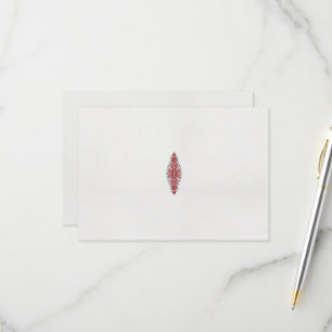 ein rotes und weißes Muster RSVP Karte