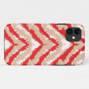 ein rotes und weißes Zickzackmuster auf weißem Hin Case-Mate iPhone Hülle