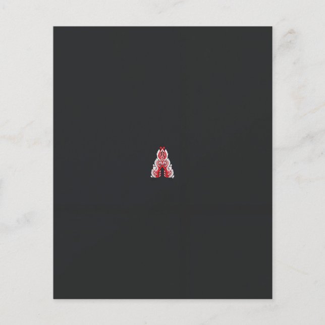 ein rotweißer Weihnachtsbaum mit roten Blume Flyer (Vorne)