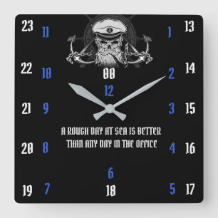 EIN ROUGH TAG AM MEER IST BESSER ALS JEDER TAG QUADRATISCHE WANDUHR