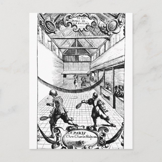 Ein Royal Game im Jeu de Paume Postkarte (Vorderseite)