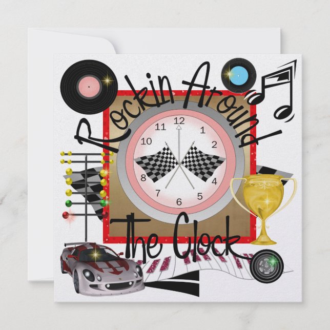 Ein Royally Rockin Racing Party - SRF Einladung (Vorderseite)