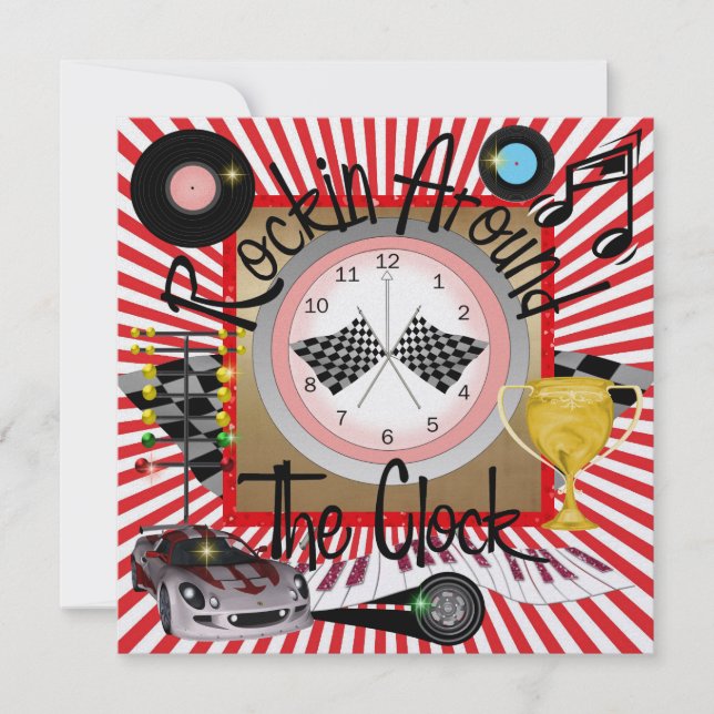 Ein Royally Rockin Racing Party - SRF Einladung (Vorderseite)