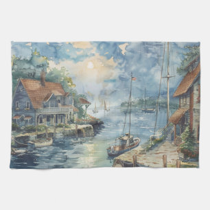 Ein ruhiger Hafen Geschirrtuch