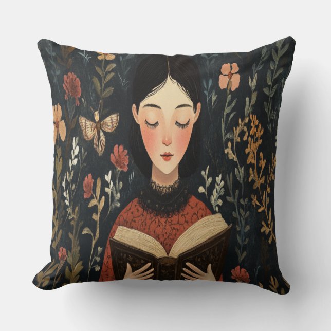 Ein ruhiger Moment mit einem Buch Kissen (Vorderseite)