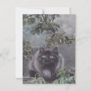 Ein ruhiger Ort - Kitten und Spiderweb Postcard Postkarte