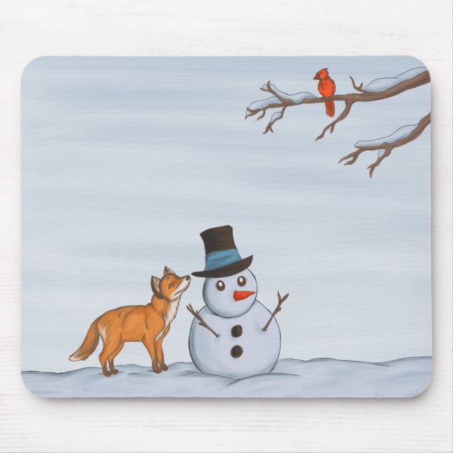 Ein ruhiger Schneetag Mousepad (Vorne)