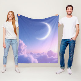 Ein ruhiger und schöner Halbmond. Generierte KI Fleecedecke