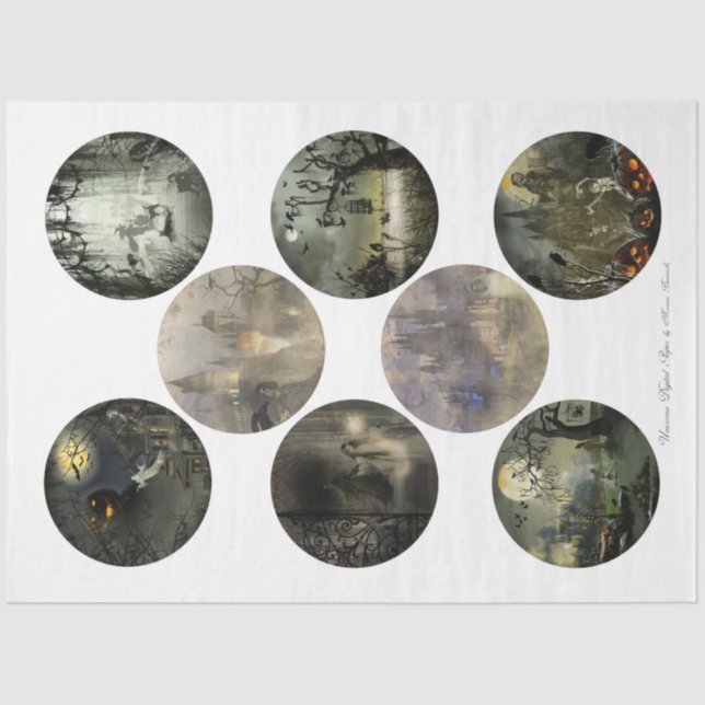 Ein rundes gotisches Halloween-Design 1 Seidenpapier (Vorderseite)