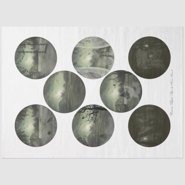 Ein rundes gotisches Halloween-Design 2 Seidenpapier (Vorderseite)