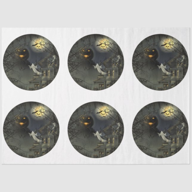 Ein rundes gotisches Halloween-Design 6 Seidenpapier (Vorderseite)