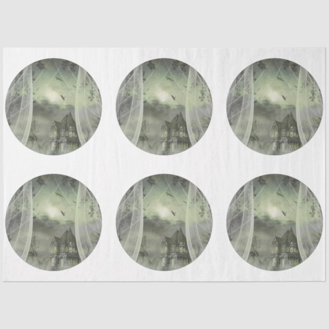 Ein rundes gotisches Halloween-Design 7 Seidenpapier (Vorderseite)
