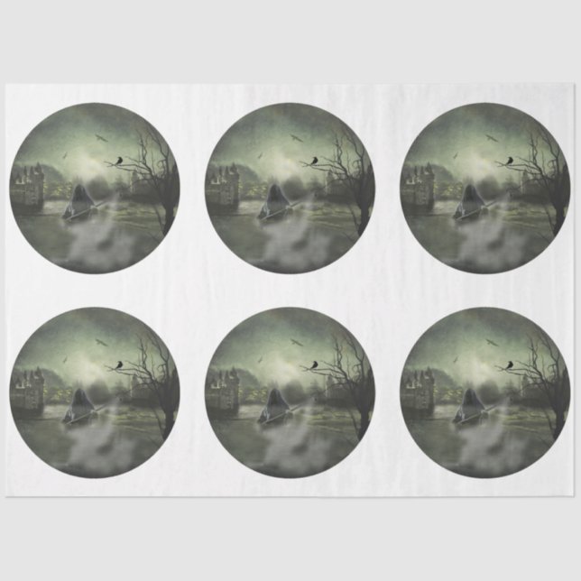 Ein rundes gotisches Halloween-Design 8 Seidenpapier (Vorderseite)