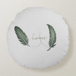 Ein rundes Kissen mit minimalistischem Design.