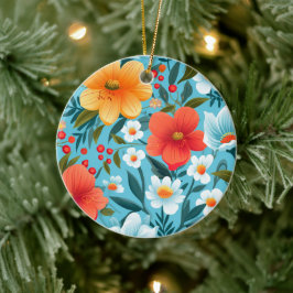 Ein rundes Ornament mit floralem Design 