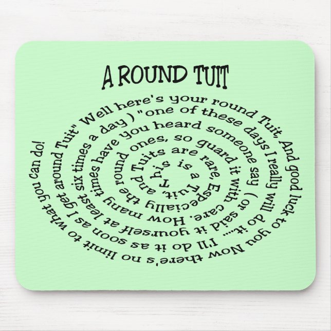Ein rundes Tuit grünes Mousepad (Vorne)