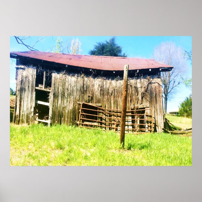 Ein rustikales 100 Jahre altes Stallplakat Poster (Vorne)