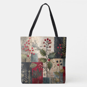 Ein rustikales Winter-Patchwork mit Stechpalmenbee