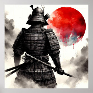 Ein Samurai-Krieger in traditionellem Armor-Poster Poster