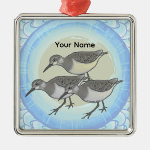 Ein Sandpipper Premium Square Ornament Aus Metall