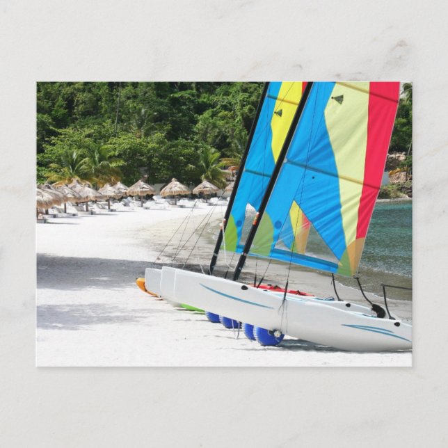 Ein Sandstrand auf der Insel Saint Lucia Postkarte (Vorderseite)