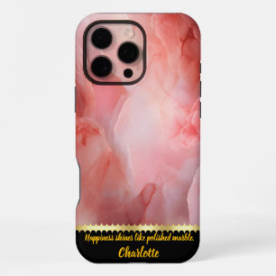 Ein sanfter Tanz aus weichen rosa Marmortexturen iPhone 16 Pro Max Hülle