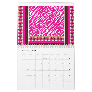 Ein sanftes, rosa und weiße Blume-Motiv mit anmuti Kalender