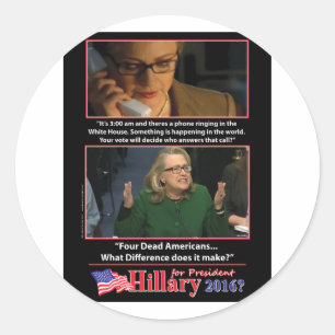 Ein sarkastischer Blick auf die Hillary für den Pr Runder Aufkleber