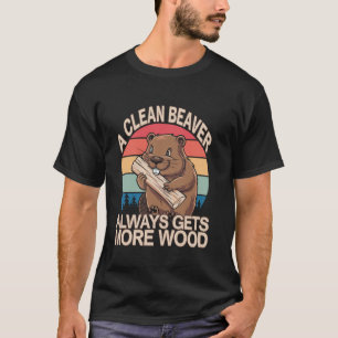 Ein sauberer Biber bekommt immer mehr Holz Erwachs T-Shirt
