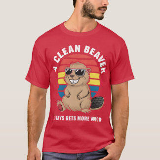 Ein sauberer Biber bekommt immer mehr Holz-Geschen T-Shirt