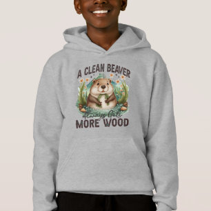 Ein sauberer Biber bekommt immer mehr Holz Hoodie