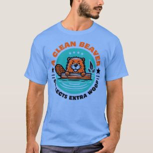 Ein sauberer Biber sammelt extra holzfeines Sprich T-Shirt