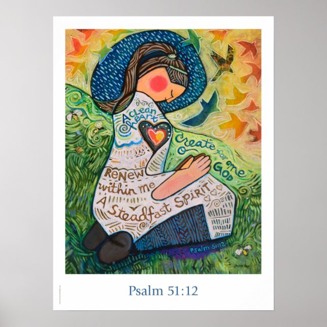 Ein sauberes Herz, Psalm 51:12 Poster (Vorne)