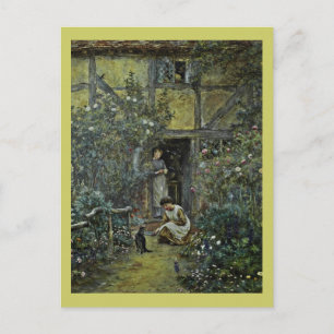 Ein Saucer aus Creme für Kitty Postkarte