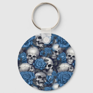 Ein Schädel- und Rosen-Serien-Design 12 Schlüsselanhänger