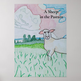 Ein Schaf auf der Weide Poster