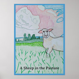 Ein Schaf auf der Weide Poster