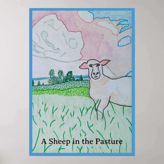 Ein Schaf auf der Weide  Poster (Vorne)