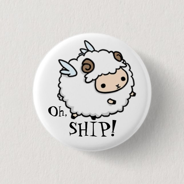 Ein Schaf der Luft…. ein Luftschaf? Oh, Schiff! Button (Vorderseite)