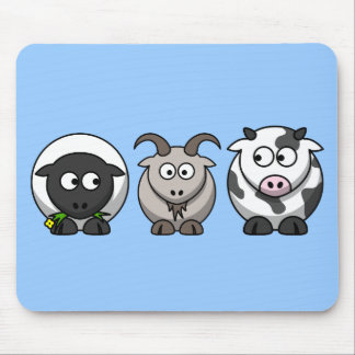 Ein Schaf, eine Ziege und eine Kuh Mousepad