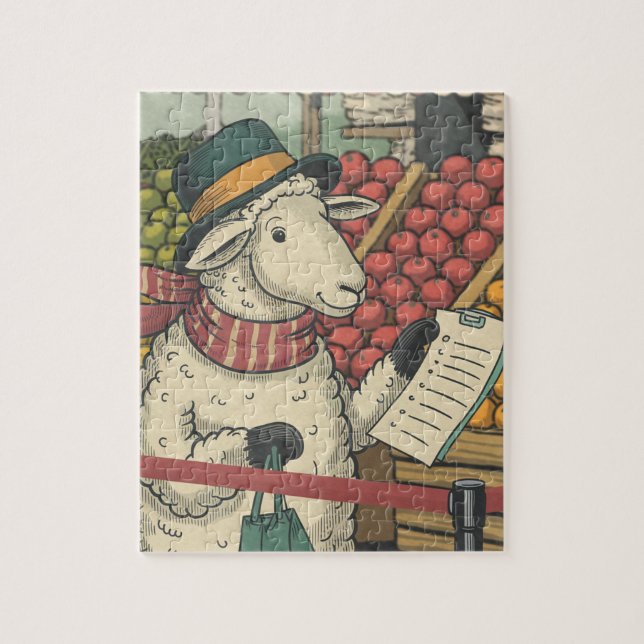 Ein Schaf kauft Vintage ein Puzzle (Vertikal)