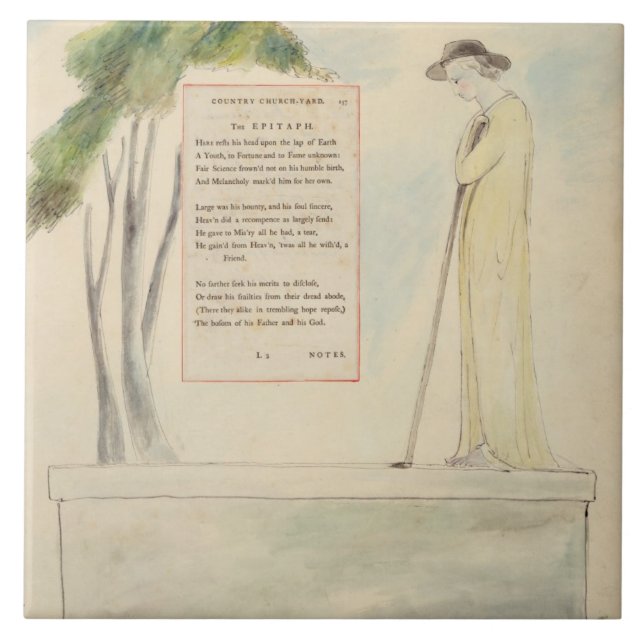 Ein Schäfer, der den Epitaphen, von der Elegie Fliese (Vorderseite)