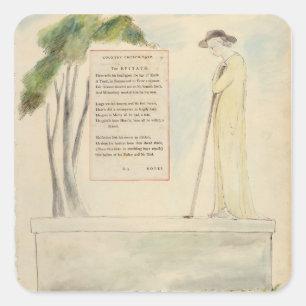 Ein Schäfer, der den Epitaphen, von der Elegie Quadratischer Aufkleber