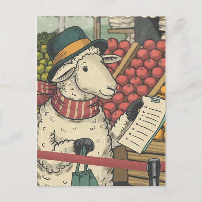 Ein Schafshandel Vintag Postkarte (Vorderseite)